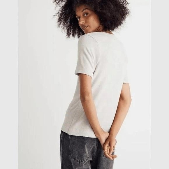 Madewell The Dreamiest Knit Tee in Oatmeal - Picture 2 of 8